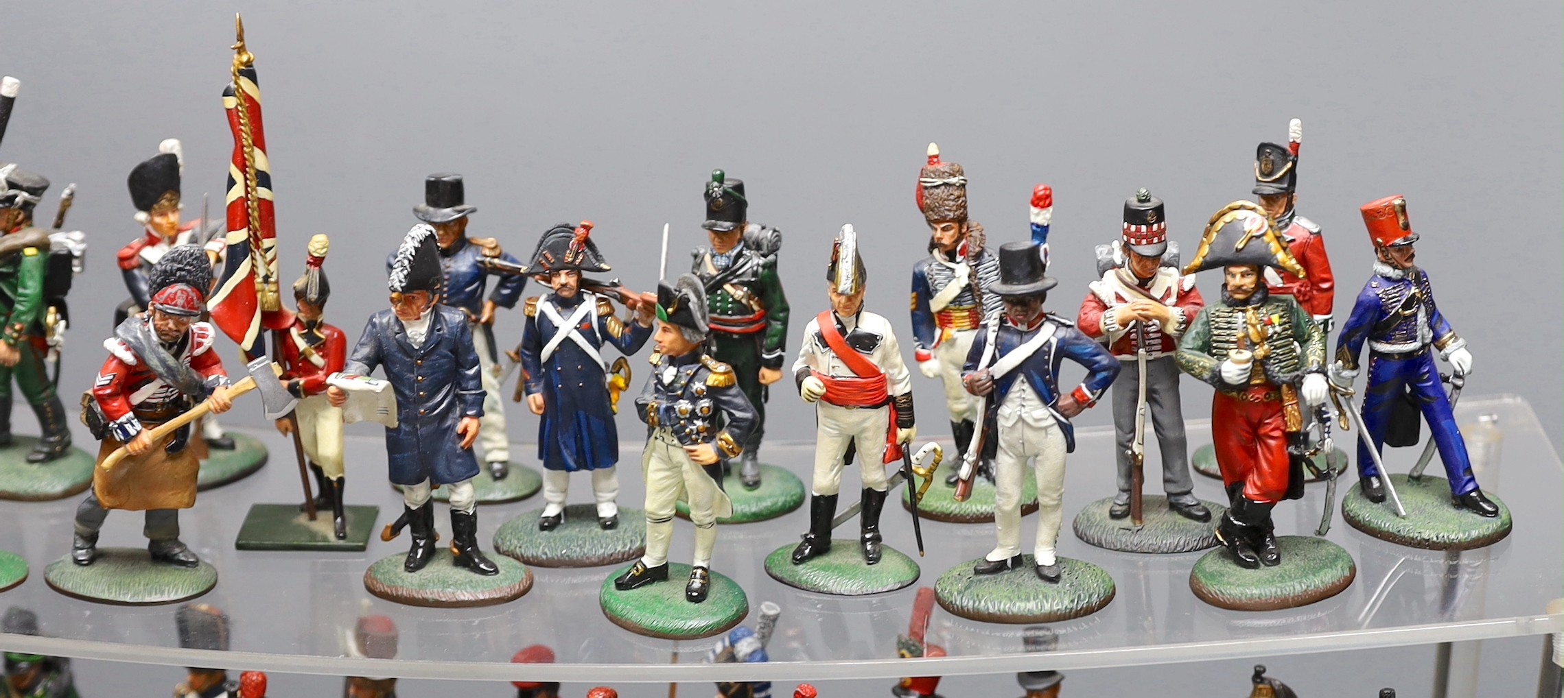 Duke of Wellington and Napoleonic war interest – A group of painted lead figures of soldiers by Delprado, Oryon, etc. composition models